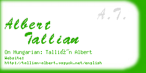 albert tallian business card